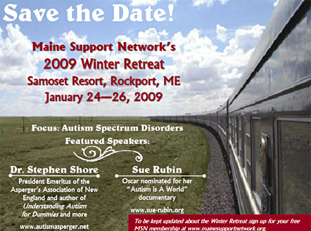 Maine Support Network Winter Retreat 2009 Postcard